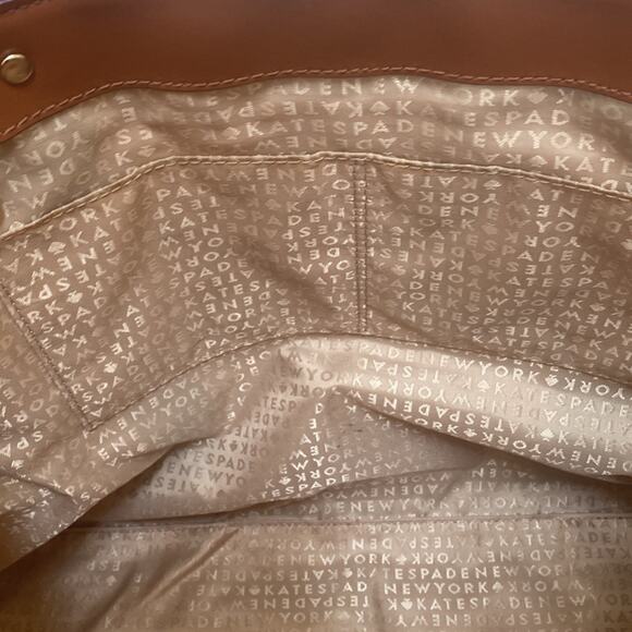 Kate Spade Oak Island Cotton Magazine Tote with Leather Handles - Picture 6 of 8